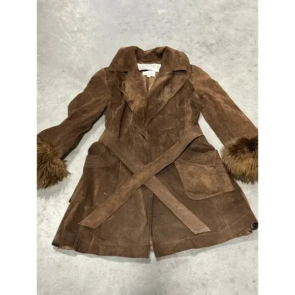 Adrien 'n Emilie Penny Lane style Leather Coat Size 9/10 ~ 260324-WH 1036 - Picture 1 of 8